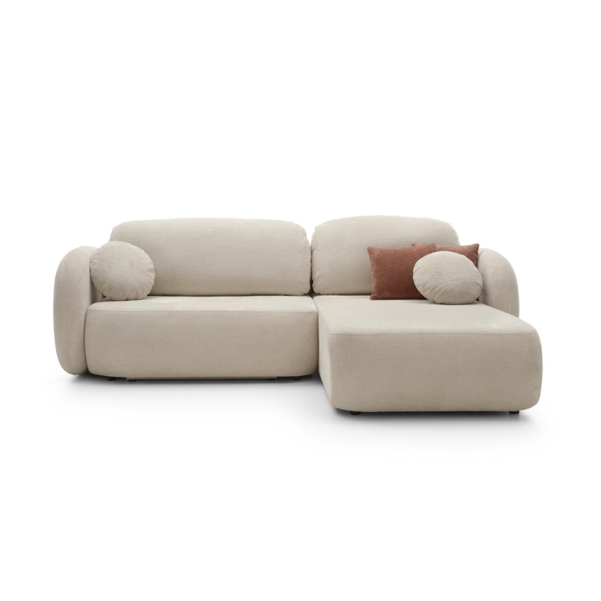 Eck-Schlaffunktion-Sitzgarnitur mit Stauraum OLBIA, rechts, beige