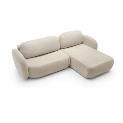 Eck-Schlaffunktion-Sitzgarnitur mit Stauraum OLBIA, rechts, beige