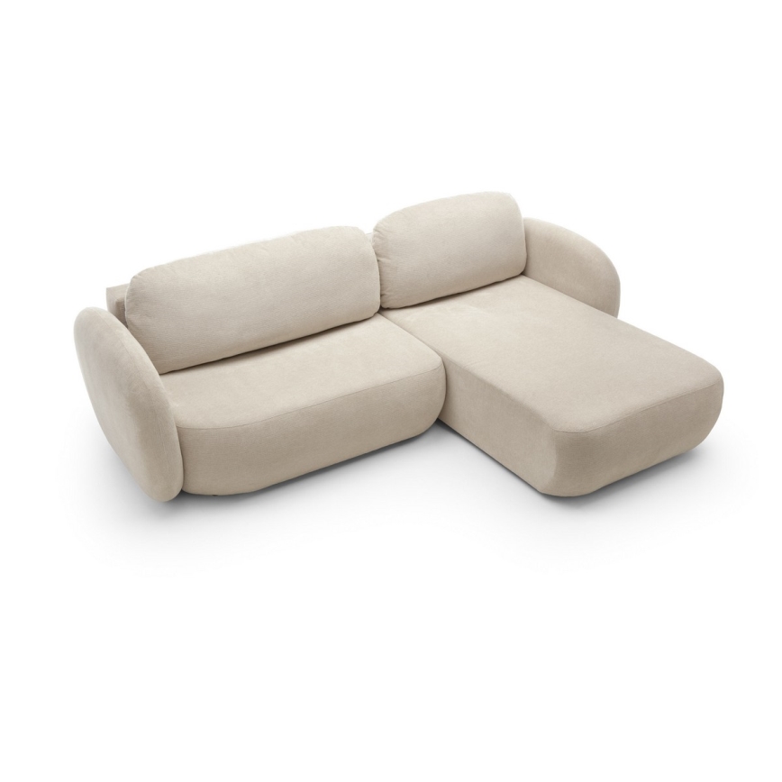 Eck-Schlaffunktion-Sitzgarnitur mit Stauraum OLBIA, rechts, beige