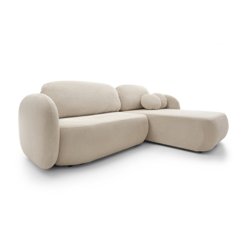 Eck-Schlaffunktion-Sitzgarnitur mit Stauraum OLBIA, rechts, beige