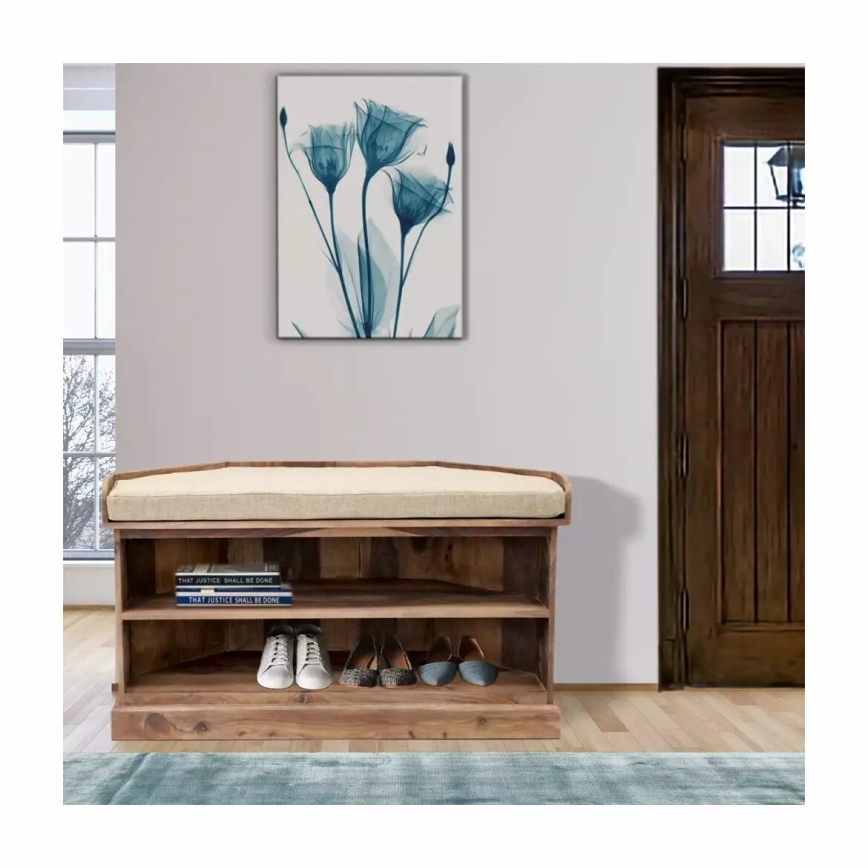 Eck-Schuhbank RAMI 60x105 cm Massivholz/Palisander
