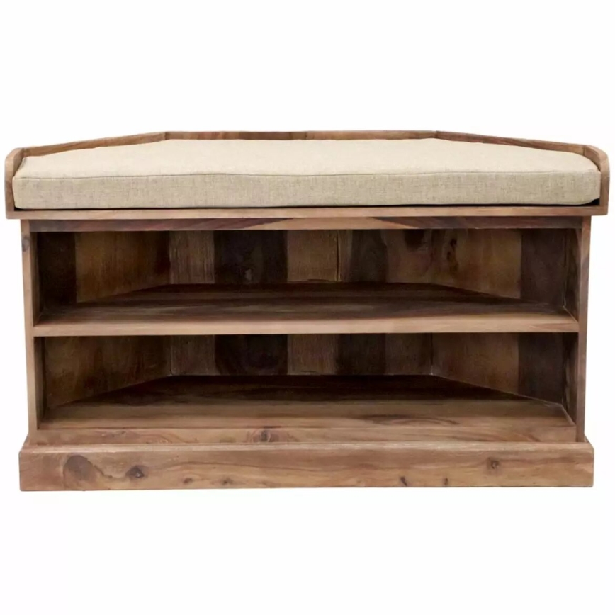 Eck-Schuhbank RAMI 60x105 cm Massivholz/Palisander