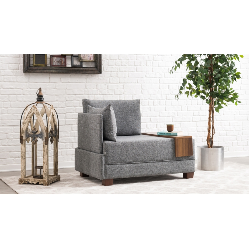 Eck-Sessel TULA, grau, links