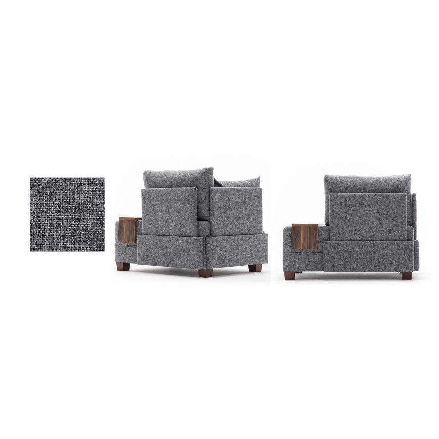 Eck-Sessel TULA, grau, links