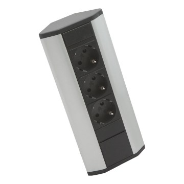 Eck-Steckdosensäule 3×230 V schwarz/silber