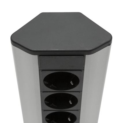 Eck-Steckdosensäule 3×230 V schwarz/silber