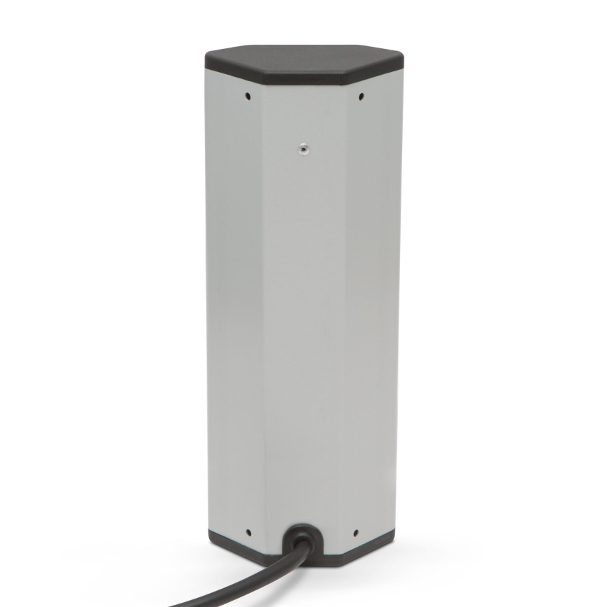 Eck-Steckdosensäule 4x230V + 2xUSB-A schwarz/silber