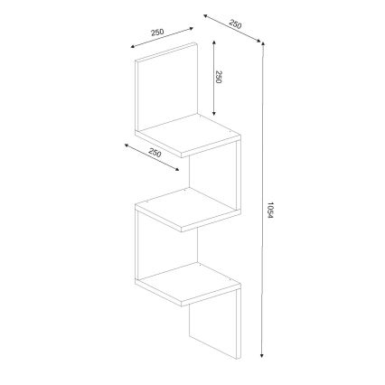 Eck-Wandregal CORNER 105,4x25 cm weiß