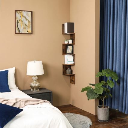 Eck-Wandregal SNAKE, braun