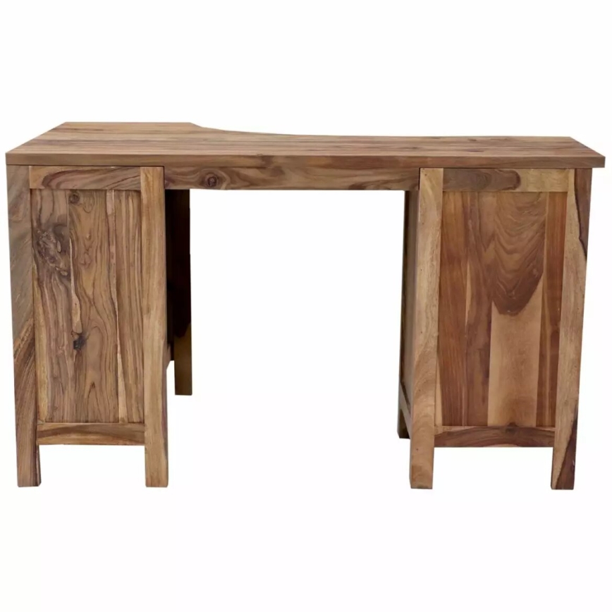 Ecken-Schreibtisch RAMI 130x85 cm Massivholz/Rosenholz