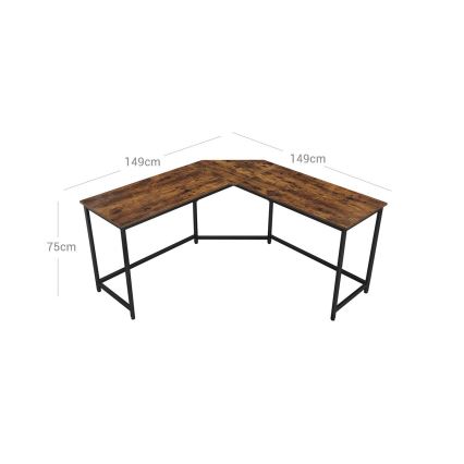 Eckschreibtisch SOLEA Braun/Schwarz