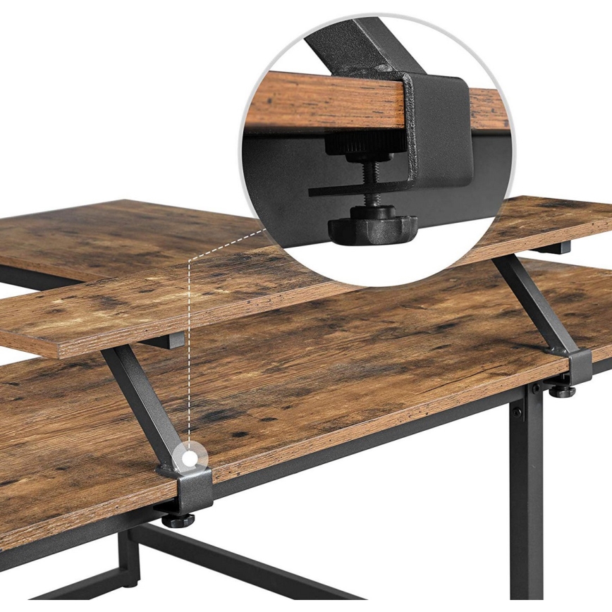 Eckschreibtisch SOLEA braun/schwarz