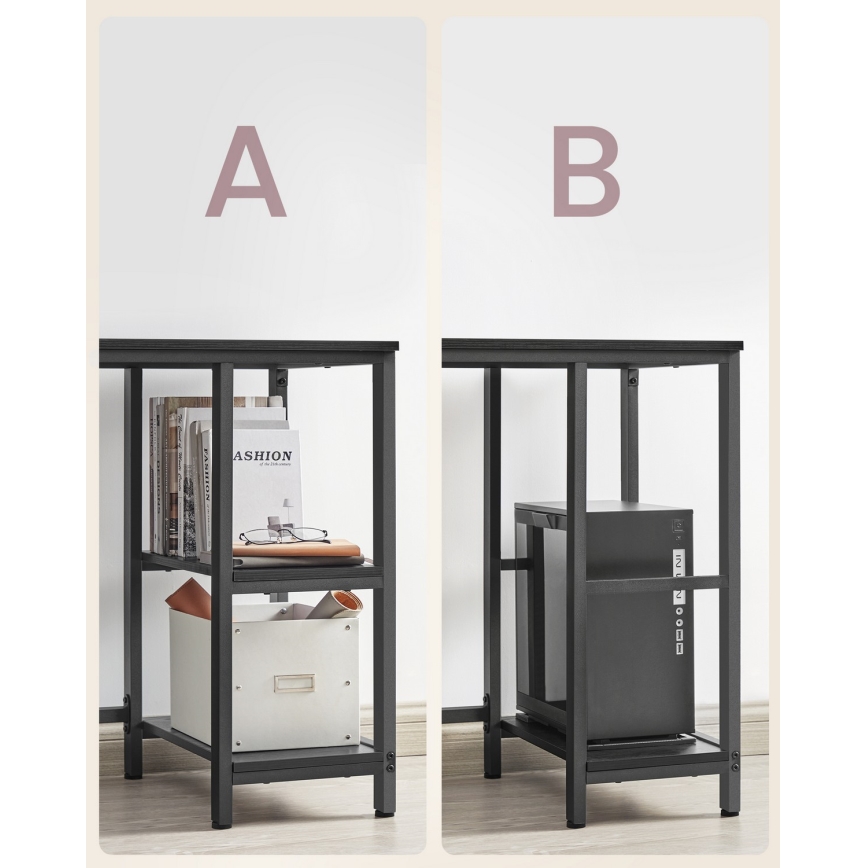 Eckschreibtisch SOLEA, schwarz