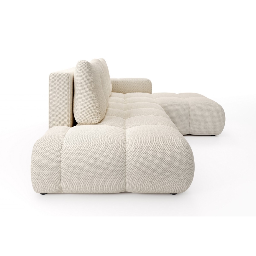 Ecksofa mit Schlaffunktion und Stauraum, Polsterecke ALMADA, rechts, hellbeige