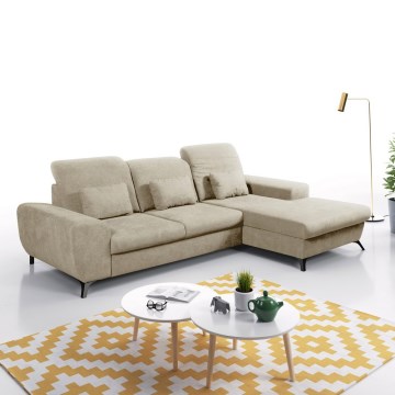 Ecksofa ALTA in L‑Form, mit Schlaffunktion und Stauraum, rechts, beige