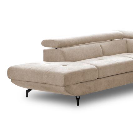 Eck-Schlafsofa mit Stauraum in L-Form BRESCIA links, beige