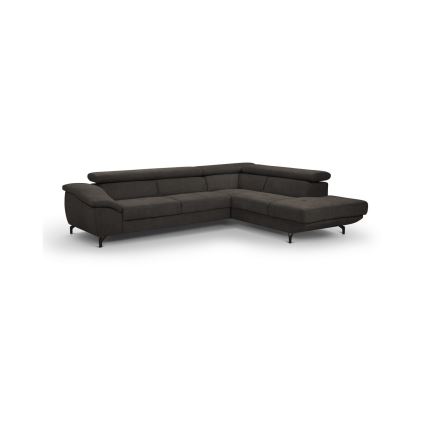 Eck-Schlafsofa mit Stauraum in L-Form BRESCIA, rechts, braun