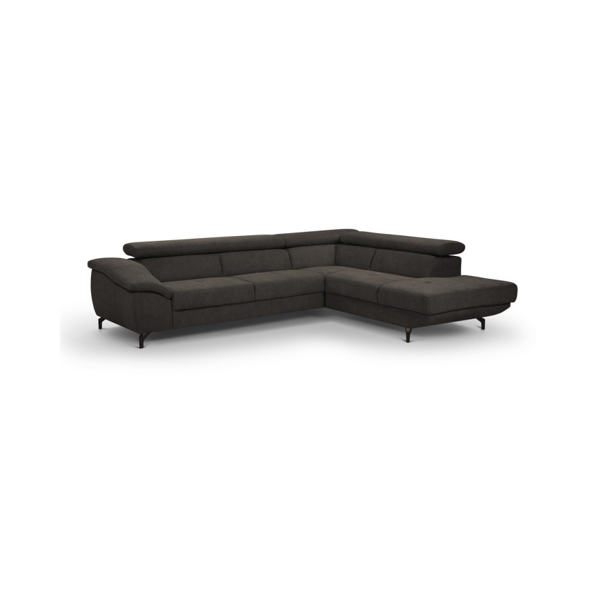 Eck-Schlafsofa mit Stauraum in L-Form BRESCIA, rechts, braun