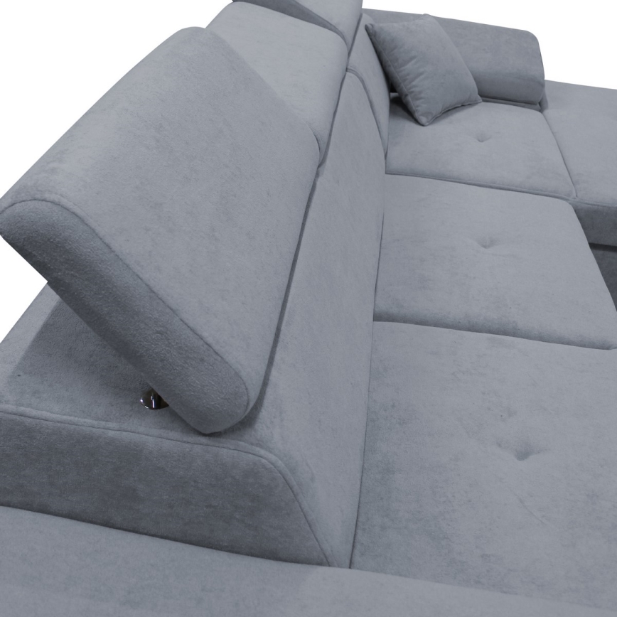 Eck-Schlafsofa mit Stauraum in L-Form CASTELO links, dunkelgrau