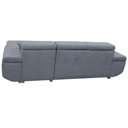Eck-Schlafsofa mit Stauraum in L-Form CASTELO links, dunkelgrau