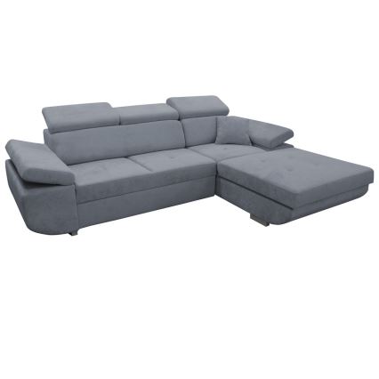 Eck-Schlafsofa mit Stauraum in L-Form CASTELO links, dunkelgrau