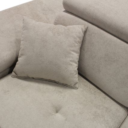 Eck-Schlafsofa mit Stauraum in L-Form CASTELO links, grau