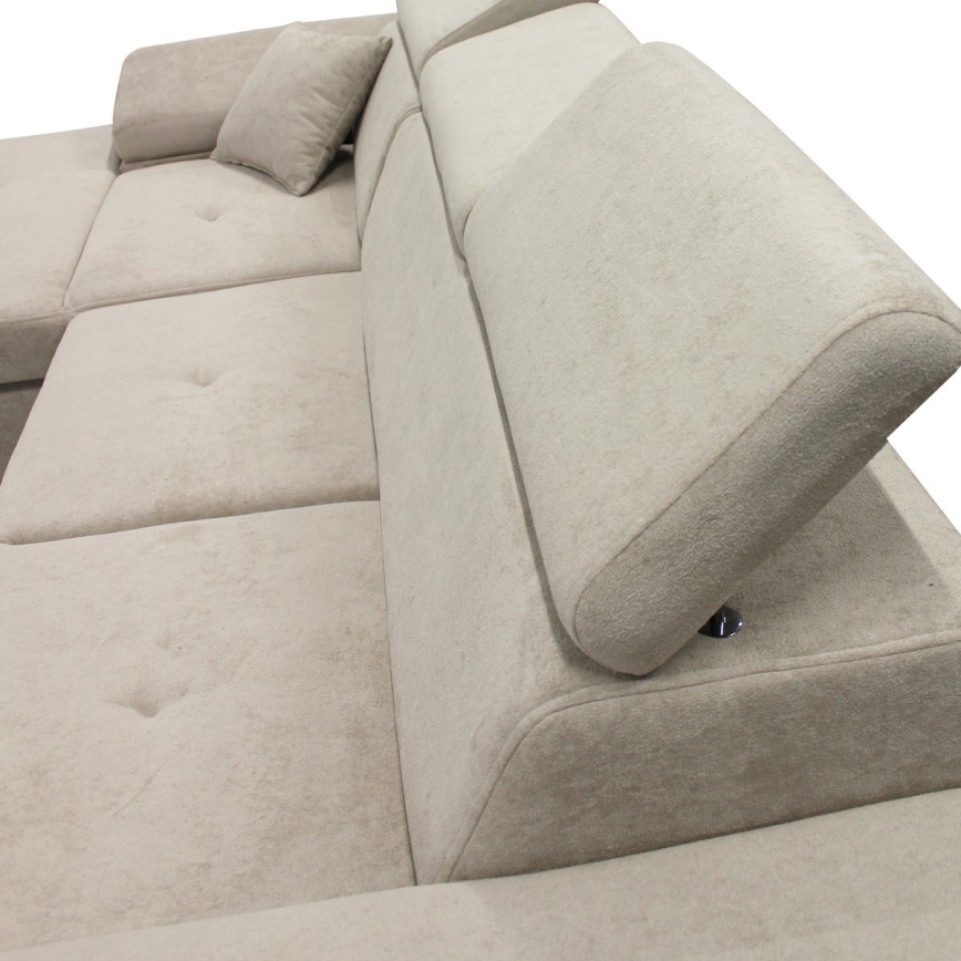 Eck-Schlafsofa mit Stauraum in L-Form CASTELO links, grau