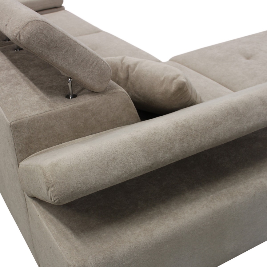 Eck-Schlafsofa mit Stauraum in L-Form CASTELO links, grau