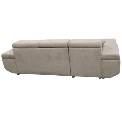 Eck-Schlafsofa mit Stauraum in L-Form CASTELO links, grau