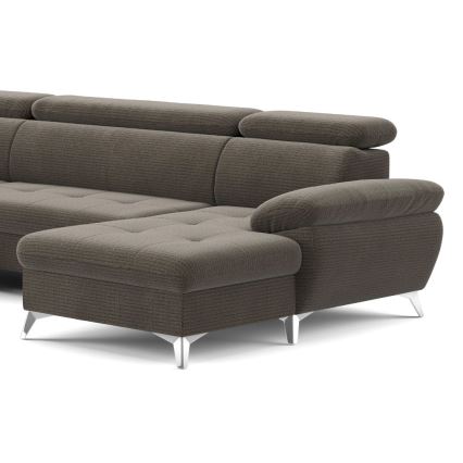 Eck-Schlafsofa mit Stauraum in U-Form CATANIA links, braun