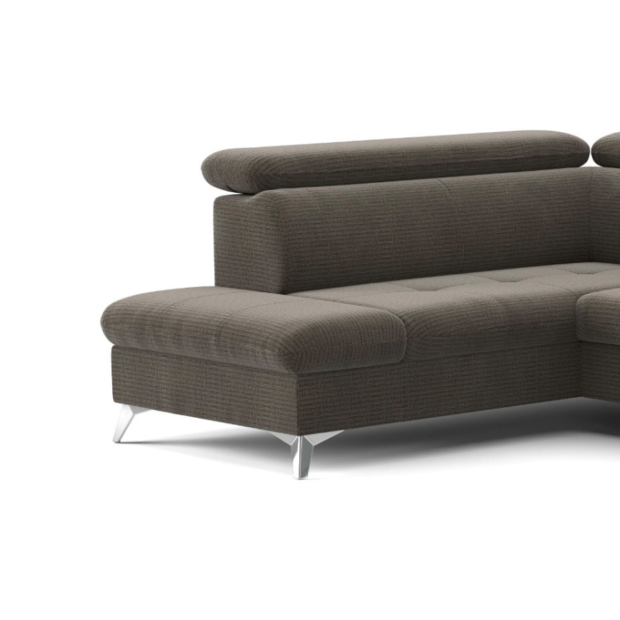 Eck-Schlafsofa mit Stauraum in U-Form CATANIA links, braun