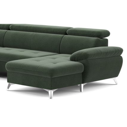 Eck-Schlafsofa mit Stauraum in U-Form CATANIA links, grün