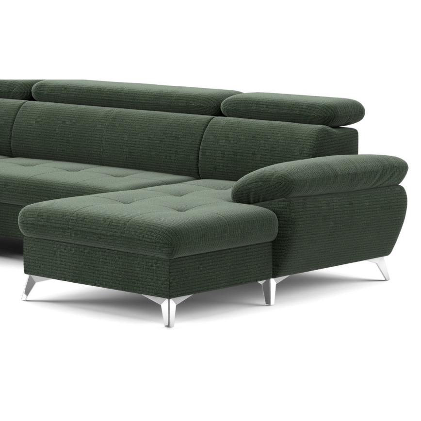 Eck-Schlafsofa mit Stauraum in U-Form CATANIA links, grün