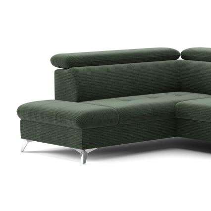 Eck-Schlafsofa mit Stauraum in U-Form CATANIA links, grün