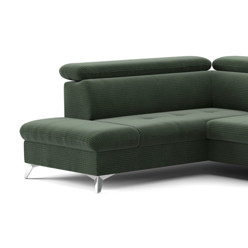 Eck-Schlafsofa mit Stauraum in U-Form CATANIA links, grün