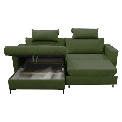 Eck-Schlafsofa mit Stauraum in L-Form HORTA links grün