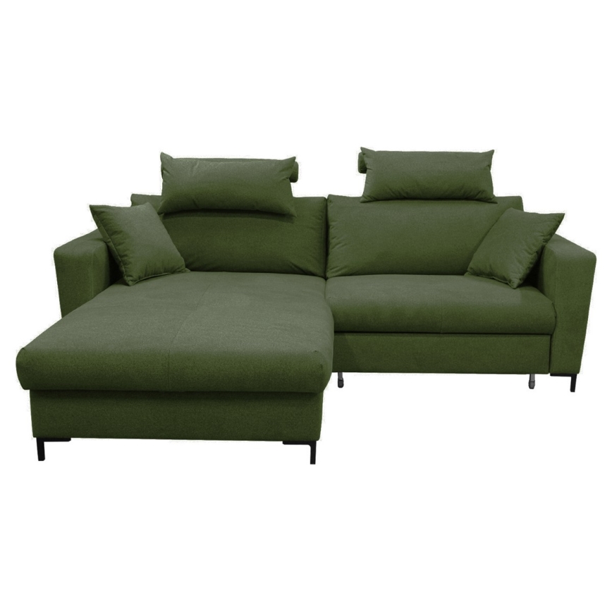 Eck-Schlafsofa mit Stauraum in L-Form HORTA links grün