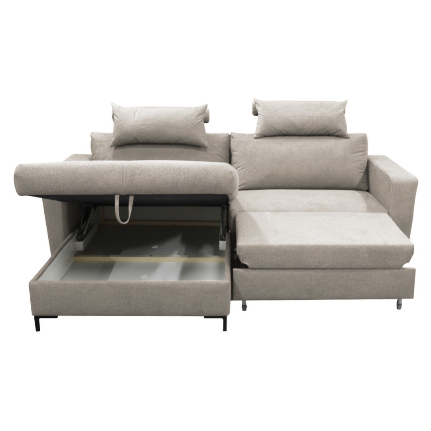 Eck-Schlafsofa mit Stauraum in L-Form HORTA links, grau