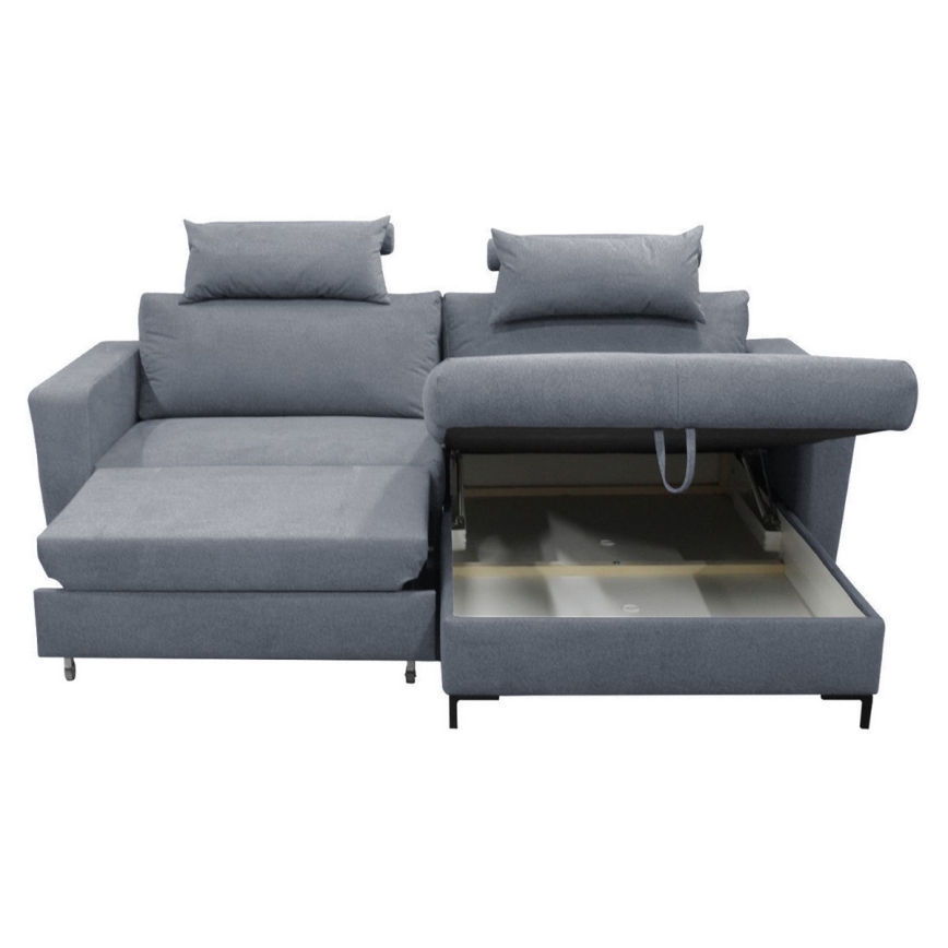 Eck-Schlafsofa mit Stauraum in L-Form HORTA, rechts, dunkelgrau