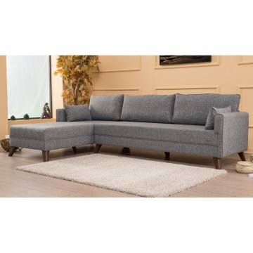 Ecksofa im L-Format KORFU, grau, links