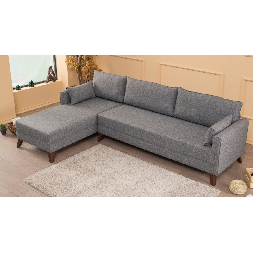 Ecksofa im L-Format KORFU, grau, links