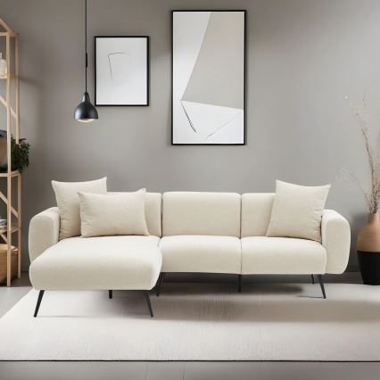 Ecksofa in L-Form PISA, creme, links