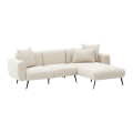 Ecksofa in L-Form PISA, cremefarben, rechts