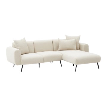 Ecksofa in L-Form PISA, cremefarben, rechts