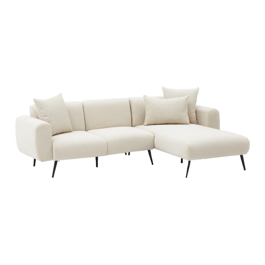 Ecksofa in L-Form PISA, cremefarben, rechts