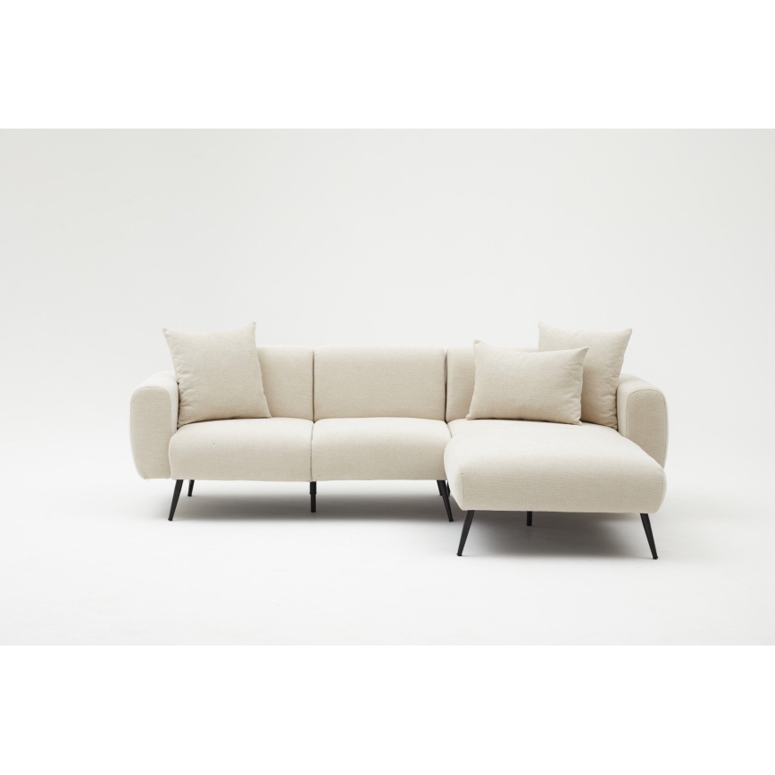 Ecksofa in L-Form PISA, cremefarben, rechts