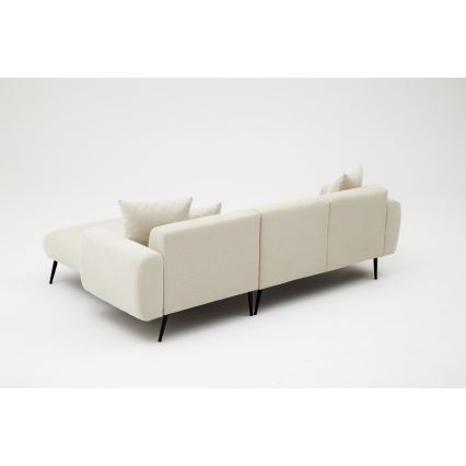 Ecksofa in L-Form PISA, cremefarben, rechts