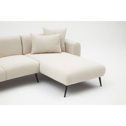 Ecksofa in L-Form PISA, cremefarben, rechts