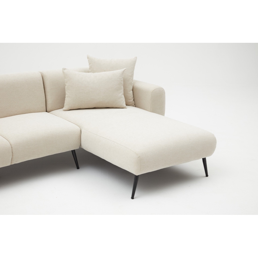 Ecksofa in L-Form PISA, cremefarben, rechts
