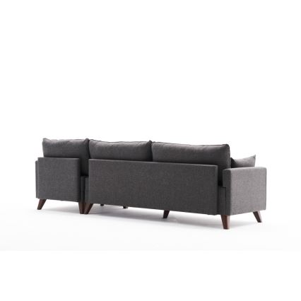 Ecksofa in L-Form RIGA, Anthrazit, rechts